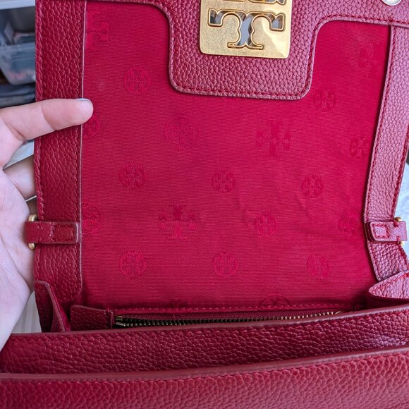 tory Burch Britten Combo Crossbody Black Pebbled Leather - Picture 4 of 5